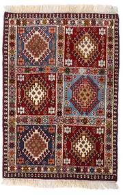 絨毯 オリエンタル ヤラメー 66X95 ダークレッド/ベージュ (ウール, ペルシャ/イラン)