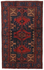 絨毯 ペルシャ ハマダン 124X201 ダークピンク/ダークレッド (ウール, ペルシャ/イラン)