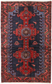絨毯 ペルシャ ハマダン 124X199 ダークグレー/レッド (ウール, ペルシャ/イラン)