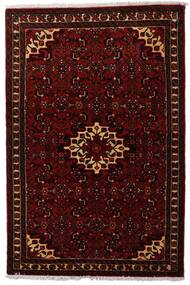 絨毯 オリエンタル ホセイナバード 102X155 ダークレッド/茶色 (ウール, ペルシャ/イラン)