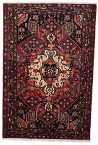 絨毯 ペルシャ ハマダン 104X158 ダークレッド/レッド (ウール, ペルシャ/イラン)