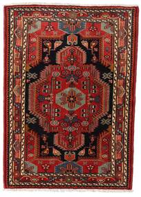 絨毯 ペルシャ ハマダン 103X145 ダークレッド/レッド (ウール, ペルシャ/イラン)