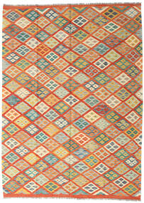 181X248 Tapis D'orient Kilim Afghan Old Style Orange/Beige (Laine, Afghanistan) Carpetvista