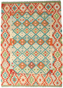 Tapete Oriental Kilim Afegão Old Style 177X243 Verde/Amarelo (Lã, Afeganistão)