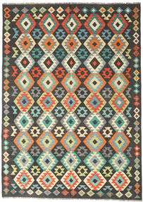 Tapete Kilim Afegão Old Style 177X247 Cinza Escuro/Bege (Lã, Afeganistão)
