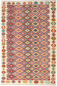  Orientalsk Kelim Afghan Old Style Tæppe 198X297 Rød/Beige Uld, Afghanistan Carpetvista