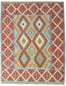  Kilim Afghan Old Style Tappeto 158X202 Di Lana Rosso/Grigio Piccolo Carpetvista