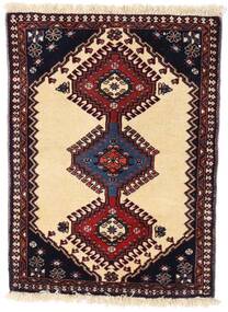 Yalameh Teppich 57X76 Dunkelrot/Beige Wolle, Persien/Iran Carpetvista