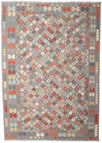 絨毯 オリエンタル キリム アフガン オールド スタイル 207X290 ライトグレー/グレー (ウール, アフガニスタン)