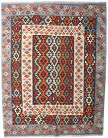  Oriental Kilim Afghan Old Style Rug 201X257 Red/Brown Wool, Afghanistan Carpetvista