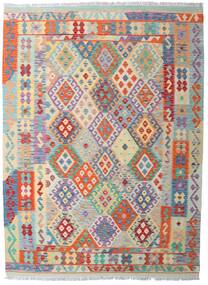 181X248 Kelim Afghan Old Style Tæppe Orientalsk Grå/Rød (Uld, Afghanistan) Carpetvista