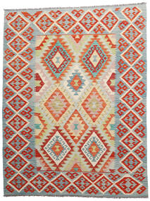  Itämainen Kelim Afghan Old Style Matot Matto 157X202 Punainen/Harmaa Villa, Afganistan Carpetvista