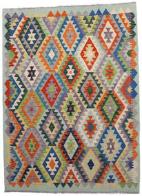 Kelim Afghan Old Style Vloerkleed 146X198 Grijs/Groen Wol, Afghanistan Carpetvista