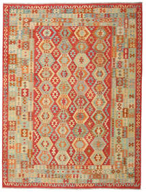  258X344 Kelim Afghan Old Stil Teppich Beige/Rot Afghanistan Carpetvista