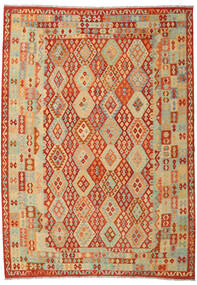  Kilim Afghan Old Style Tapis 251X359 De Laine Beige/Rouge Grand Carpetvista