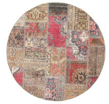  Ø 150 Patchwork - Persien/Iran Teppich Moderner Rund Beige/Orange (Wolle, Persien/Iran) Carpetvista
