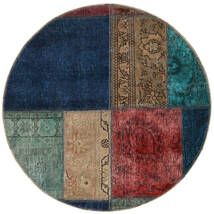  Patchwork - Persien/Iran Ø 100 Perzisch Wol Vloerkleed Donkerblauw/Rood Klein Carpetvista