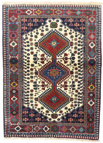  Persischer Yalameh Teppich 101X137 Dunkelgrau/Beige (Wolle, Persien/Iran)