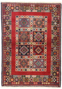 Yalameh Vloerkleed 102X144 Rood/Donkerrood Wol, Perzië/Iran Carpetvista