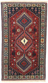  Yalameh Rug 80X137 Persian Wool Red/Dark Grey Small Carpetvista