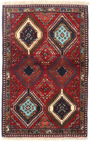 84X130 Dywan Yalameh Orientalny Czerwony/Ciemnoczerwony (Wełna, Persja/Iran) Carpetvista