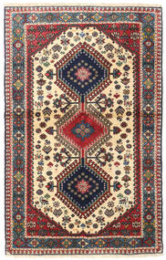  Orientalsk Yalameh Teppe 84X134 Beige/Mørk Rød Ull, Persia/Iran Carpetvista