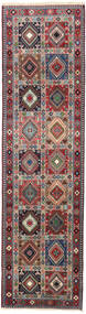  Persischer Yalameh Teppich 82X299 Läufer Rot/Grau (Wolle, Persien/Iran)