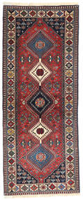 80X195 絨毯 オリエンタル ヤラメー 廊下 カーペット レッド/ダークグレー (ウール, ペルシャ/イラン) Carpetvista