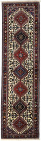 83X297 絨毯 オリエンタル ヤラメー 廊下 カーペット ダークレッド/ダークグレー (ウール, ペルシャ/イラン) Carpetvista