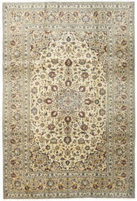  Persischer Keshan Teppich 195X291 Beige/Dunkelgrau (Wolle, Persien/Iran)