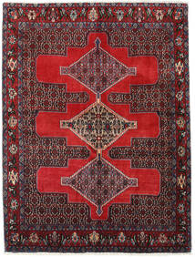 125X167 絨毯 オリエンタル センネ レッド/ダークレッド (ウール, ペルシャ/イラン) Carpetvista