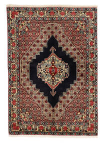 Koberec Perský Senneh 123X172 Černá/Tmavě Červená (Vlna, Persie/Írán)