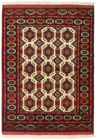  Turkaman Tappeto 104X142 Persiano Di Lana Marrone/Rosso Scuro Piccolo Carpetvista