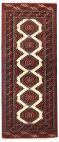 84X201 Turkaman Vloerkleed Oosters Tapijtloper Rood/Bruin (Wol, Perzië/Iran) Carpetvista