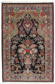  104X157 Ghom Kork/Seide Teppich Dunkelgrau/Rot Persien/Iran Carpetvista