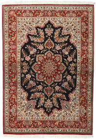  Persischer Ghom Kork/Seide Teppich 143X203 Braun/Beige ( Persien/Iran)