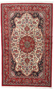 127X205 Alfombra Ghom Kork/De Seda Oriental Rojo/Naranja (Persia/Irán) Carpetvista