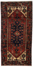 絨毯 ハマダン 98X195 ダークレッド/レッド (ウール, ペルシャ/イラン)
