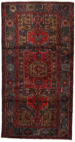 107X204 絨毯 オリエンタル ハマダン ダークレッド/茶色 (ウール, ペルシャ/イラン) Carpetvista