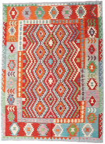 180X242 絨毯 キリム アフガン オールド スタイル オリエンタル レッド/グレー (ウール, アフガニスタン) Carpetvista