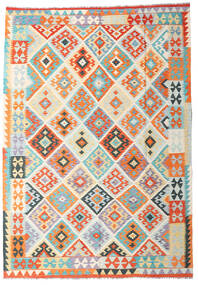 Kilim Afghan Old Style Tappeto 170X243 Di Lana Beige/Arancione Carpetvista