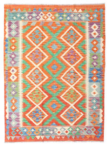 129X171 絨毯 オリエンタル キリム アフガン オールド スタイル ベージュ/オレンジ (ウール, アフガニスタン) Carpetvista