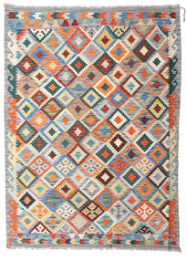  129X176 Kelim Afghan Old Stil Teppich Beige/Grau Afghanistan Carpetvista