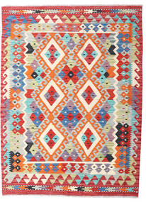  Orientalsk Kelim Afghan Old Style Teppe 128X172 Rød/Beige Ull, Afghanistan Carpetvista