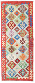  Orientalischer Kelim Afghan Old Stil Teppich 79X194 Läufer Rot/Grün Wolle, Afghanistan Carpetvista