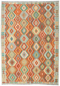  Kilim Afghan Old Style Tappeto 205X289 Di Lana Beige/Arancione Carpetvista