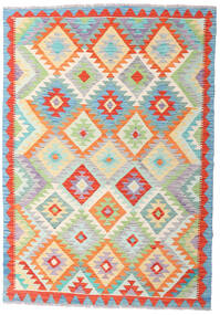 120X173 絨毯 キリム アフガン オールド スタイル オリエンタル ベージュ/レッド (ウール, アフガニスタン) Carpetvista