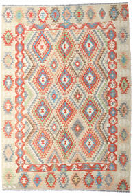  Oosters Kelim Afghan Old Style Vloerkleed 202X287 Beige/Grijs Wol, Afghanistan Carpetvista