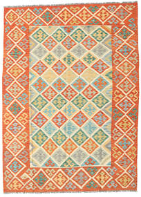 177X244 Tapis D'orient Kilim Afghan Old Style Orange/Beige (Laine, Afghanistan) Carpetvista