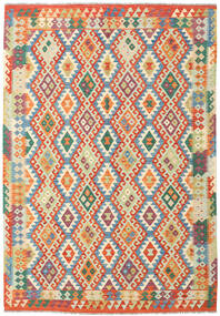  Orientalsk Kelim Afghan Old Style Teppe 203X294 Beige/Rød Ull, Afghanistan Carpetvista